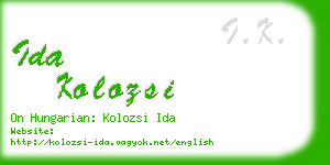 ida kolozsi business card